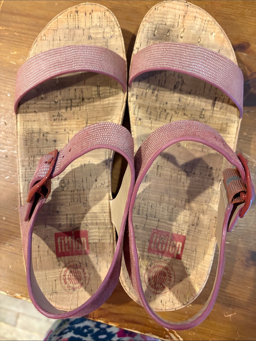 FitFlop Tan Textured Strap Cork-Effect Sandals - Picture 4 of 5